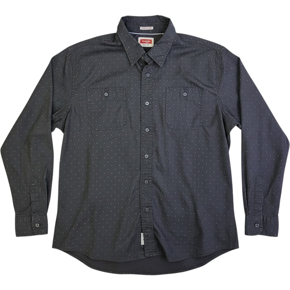 Wrangler Mens XL Gray Geometric Print Flex for Comfort Button Down Shirt JLR2OWK